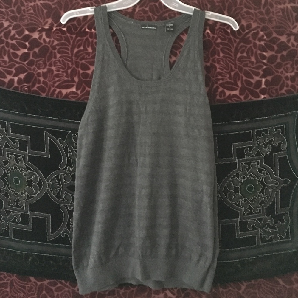 Cotton/cashmere striped sweater tank